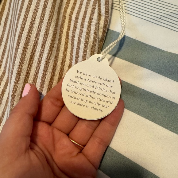 Spartina 449 NWT Lawton Stripe Crop Pant in Tannin Stripe Size 14 - Picture 7 of 10